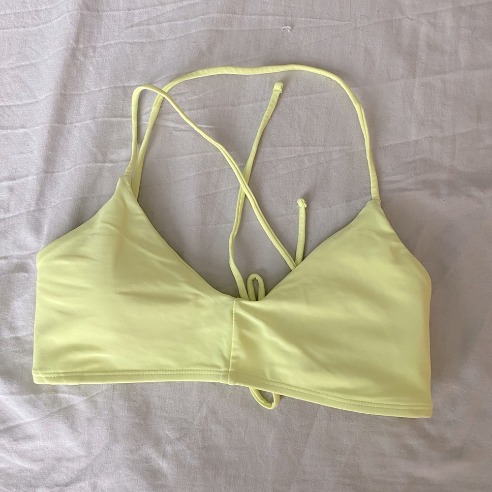 Forever21 Soft Neon Yellow Bikini Crisscross Top